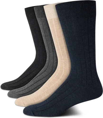 Vista 16 de Calvin Klein Calcetines de vestir para hombre - Calcetines de mezcla de algodón: patrones y sólidos (paquete de 4)