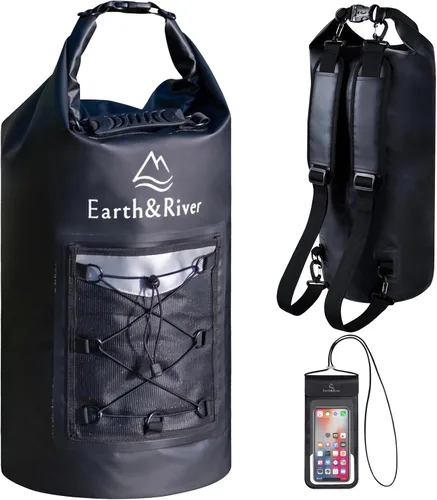 Vista 12 de EARTH&RIVER Mochila seca impermeable de alta calidad, extra gruesa, protección para todas las actividades acuáticas y campamentos, bolsa seca ligera