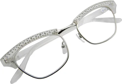 Vista 5 de Circleperson Mujeres Ojo de gato Gafas de lectura Lector de diamantes de imitación Estilo vintage
