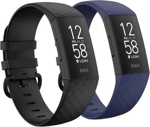 Vista 7 de 2 Pack Waterproof Bands Compatible with Fitbit charge 3 / Fitbit charge 4 / Fitbit Charge 3 SE, Classic Soft Sports Replacement Wristbands for Women