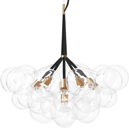 Vista 7 de Lámpara de techo moderna de 3 luces con 9 burbujas de cristal, lámpara colgante para escaleras, sala de estar, vestíbulo, entrada, sala de reuniones