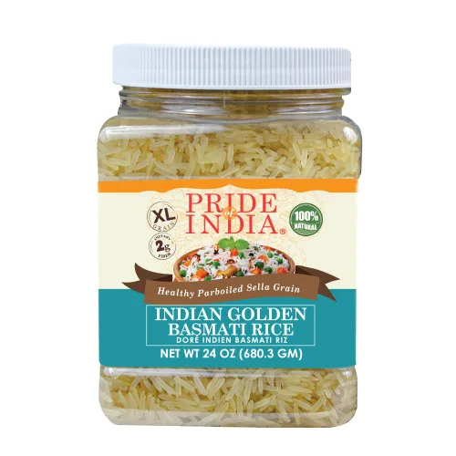 Vista 10 de Pride Of India - Arroz Basmati marrón extra largo - Grano saludable envejecido naturalmente, tarro de 1.5 libras