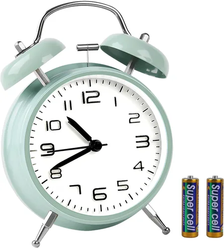 Vista 15 de pxy Lindo y seguro reloj despertador para niños alimentado por batería (batería incluida), reloj despertador analógico súper silencioso analógico