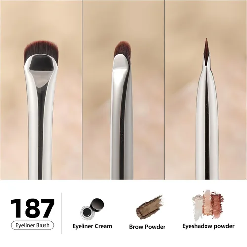 Vista 3 de Albeaut Pincel delineador de ojos, delineador de ojos en forma de media luna y pincel para cejas, crea sin esfuerzo un delineador perfecto