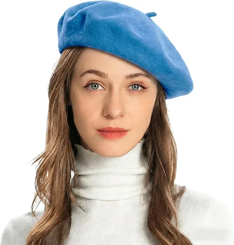 Vista 35 de ZLYC Boina Francesa de Lana Sombrero Color Sólido Gorra Boina para Mujeres y Niñas Amarillo básico
