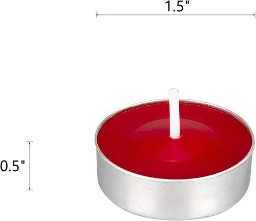 Vista 2 de Mega Candles 50 velas de té rojo sin perfume, vela de cera prensada de 3.5 horas de tiempo de combustión, decoración del hogar, recepciones de boda