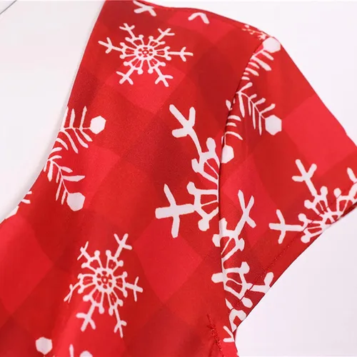 Vista 7 de ZEFOTIM Vestidos de Navidad para mujer, manga cortacapa, cuello en V, volantes, lindo, elegante, muñeco de nieve, reno, vestido de Navidad LY180
