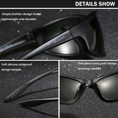 Vista 34 de Gafas de sol deportivas polarizadas para hombres, ciclismo, conducción, pesca, protección UV400