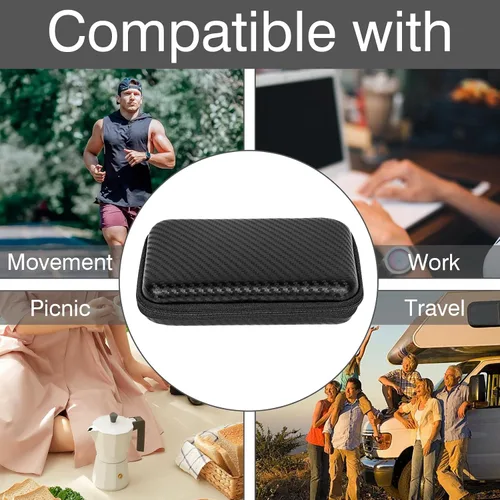 Vista 6 de Estuche de transporte para banco de energía solar, caja de almacenamiento de viaje dura portátil para cargadores solares, compatible con BLAVOR Negro