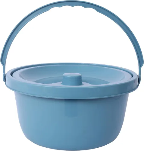 Vista 8 de Silla de cama 4 en 1, silla de ruedas para ducha, silla de transporte portátil con brazos y 4 frenos, inodoro portátil para adultos, personas