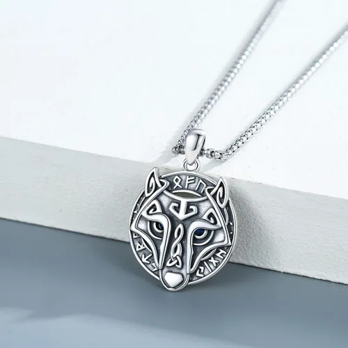 Vista 2 de Adnix Viking Necklace for Men 925 Sterling Silver Celtic Necklace Viking Pendant Nordic Amulet Necklace Viking Runes Necklace Jewelry Gifts for Men