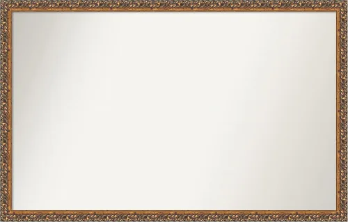 Vista 204 de Amanti Art Espejo de baño de bronce para sobre fregadero, 29 x 19 pulgadas, espejo rectangular de bronce antiguo, marco de madera tradicional