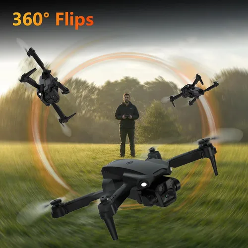 Vista 5 de Drone with 1080P Camera for Adults, Foldable Drone with LCD Screen Remote Drone with HD LCD Screen Remote, Foldable RC Quadcopter for Beginner, 3D