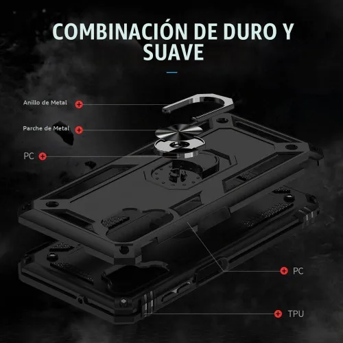 Vista 7 de Funda para Galaxy A13 4G, Samsung A13 4G con protector de pantalla HD, soporte de anillo de grado militar, soporte de automóvil de 15 pies, probada