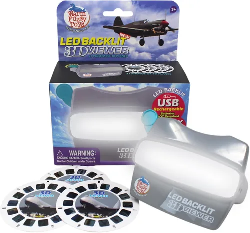 Vista 11 de WARM FUZZY Toys - Visor 3D retroiluminado con LED (Ártico), nuevo visor de diapositivas recargable USB-C 2025 para niños y adultos, incluye 3