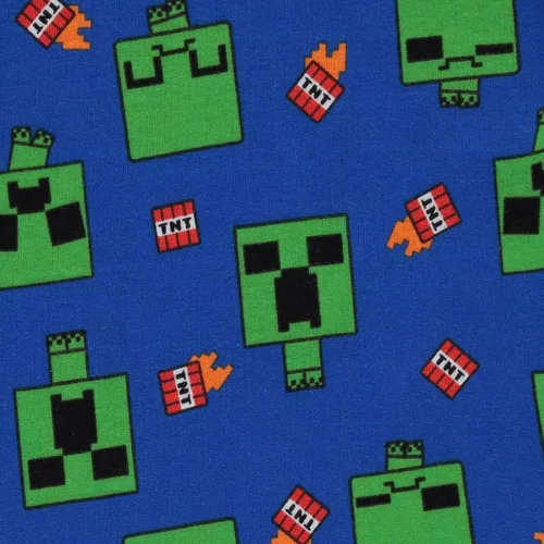Vista 6 de Minecraft Mojang - Conjunto de pijama de manga corta para niños, 4 piezas, pijama de enredadera