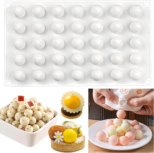 Vista 9 de Molde de silicona semiesfera para trufas de chocolate, caramelos, juego de 2 Soft Easy to Demold,30 Cavities for Ice Cubes, Jelly, Jello, Cake
