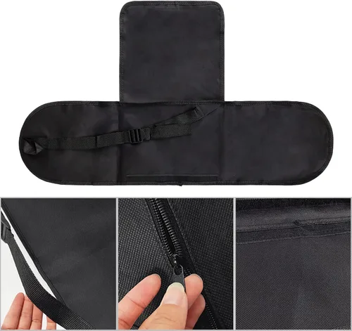Vista 3 de PURFUN Bolsa negra para monopatín de doble patada, 32.3 x 8.7 pulgadas, bolsa de transporte de nailon para monopatín, mochila con correa ajustable