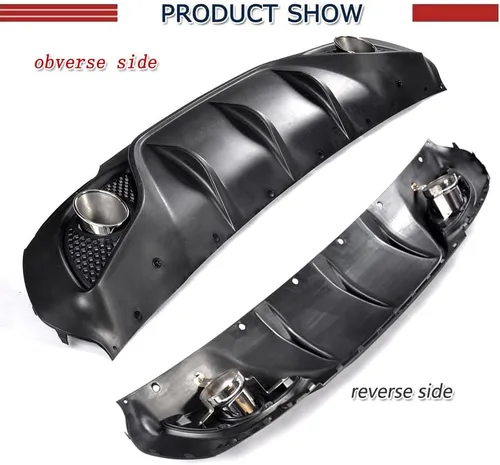 Vista 6 de Difusor trasero para Alfa Romeo Giulia Sedán Base 2017-2022, cubierta de parachoques, alerón, valance, protector de fábrica con salidas de tubo