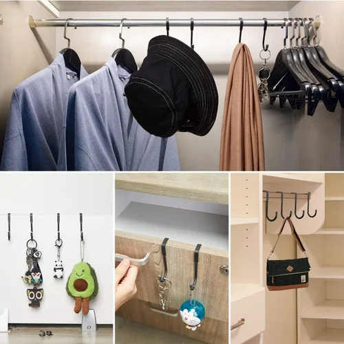 Vista 5 de 8 ganchos para colgar cajones en forma de S, ganchos de metal duradero para cocina, armario, baño, cajón, puerta de armario, puerta de armario