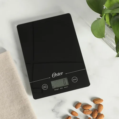 Vista 7 de Oster Gridley - Báscula digital de cocina, báscula de alimentos de alta precisión de 11 libras con pantalla LCD, función de tara, medición de gramos