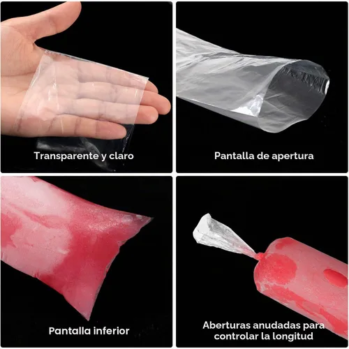 Vista 3 de Boao Lolly Bags - Bolsas desechables para helados, yogur y dulces (120) Disposable for DIY Treats, Bolis Bags Mexican, Bolsitas Para Bolis De