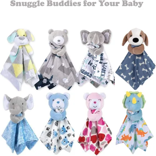 Vista 4 de Manta Snuggler de Minky con Animal para Niños, Bebés, Niños, Niñas, Manta de Seguridad Neutral de Género con Animal de Peluche