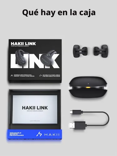 Vista 9 de HAKII Auriculares inalámbricos de oído abierto, auriculares Bluetooth 5.4 ergonómicos con clip Bluetooth con sonido estéreo/ANC, control táctil