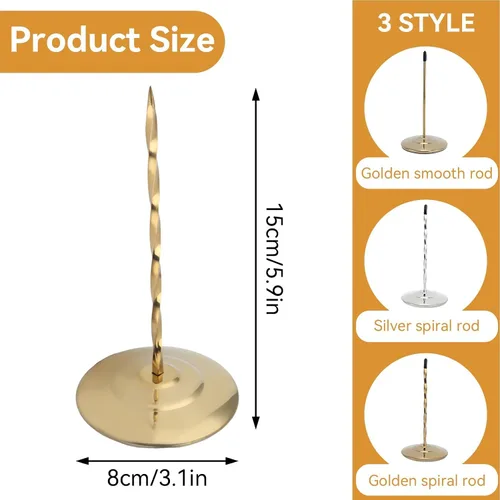 Vista 2 de Soporte para púas de recibos, de acero inoxidable, para restaurante, escritorio, soporte para recibos, espiga, tenedor, husillo de comprobación