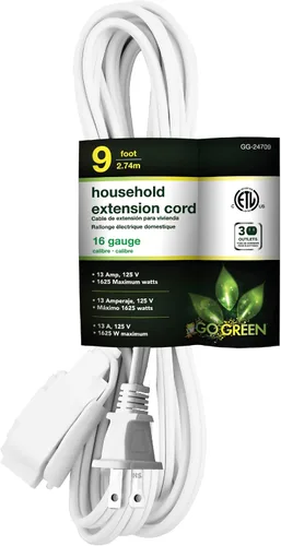 Vista 9 de Go Green Power Inc. Cable de extensión para el hogar de 16/2 de 6 pies con 3 tomas, color marrón, discreto, sin torceduras, cubiertas de seguridad