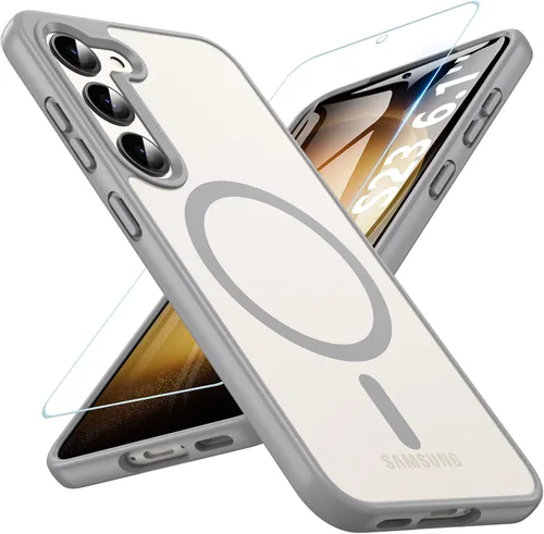 Vista 41 de OWKEY Funda magnética para Samsung Galaxy S23 de 6.1 pulgadas, para Magsafe con protector de pantalla, protección de grado militar, a prueba