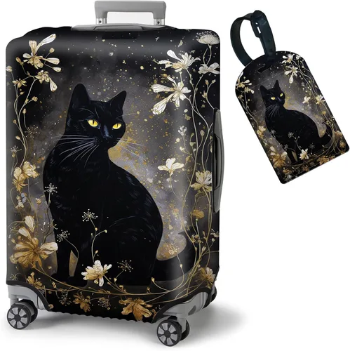 Vista 20 de FUYOCWE Fundas de equipaje para maleta, aprobadas por la TSA, protector elástico lavable para maleta, se adapta a accesorios de viaje de 19 a 32