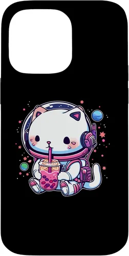 Vista 21 de iPhone 16 Kawaii Cat Bubble Boba Tea In Space Astronaut Anime Girls Case
