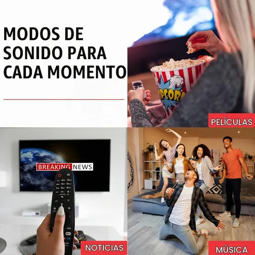 Vista 6 de Audiosource - Barra de sonido 2.1, subwoofer inalámbrico con Dolby Atmos, 120 W RMS y salida máxima de 240 W, diseño compacto, transmisión Bluetooth