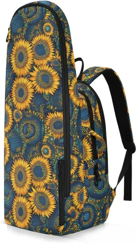 Vista 2 de Tennis Badminton Backpack Water Resistant Ukraine Sunflower Flowers 2 Rackets Padded Tennis Bag Gym Bag for Men Women Tennis Sport bolso