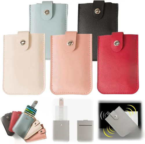 Vista 8 de Cardcarie - Organizador de tarjetas extraíble personalizado, bolsa organizadora de cuero con cierre a presión, soporte para tarjetas extraíble