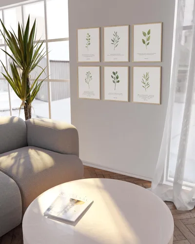 Vista 5 de HAUS AND HUES Decoración de pared con versículos de la Biblia, juego de 6 impresiones de las Escrituras cristianas, arte bíblico inspirador, arte