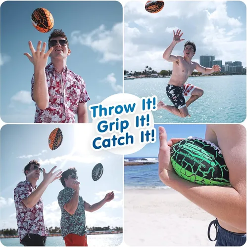 Vista 7 de Wave Runner Grip It, tamaño 9.25 pulgadas, fútbol acuático, juguetes de playa, juegos para niños al aire libre para verano, juguetes de piscina