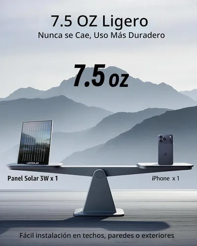 Vista 5 de Panel solar para cámara de seguridad, cargador solar de 3 W con enchufe de barril y puerto USB C para cámara de batería recargable al aire libre