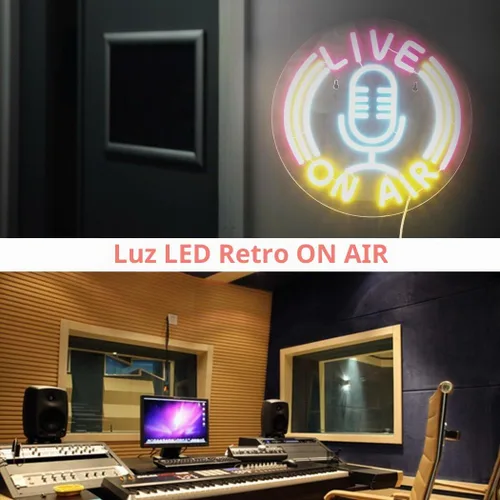 Vista 7 de Homaisson ON AIR - Letrero de neón con micrófono en aire, señal de advertencia alimentada por USB, luz LED, letrero de neón LED para montaje