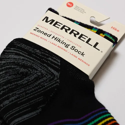 Vista 4 de Merrell Men's and Women's Zoned Cushioned Wool Hiking Ankle Socks-Breathable Arch Support