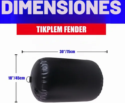 Vista 2 de Defensa inflable resistente grande del barco del PVC para el acoplamiento y los barcos de vela del yate Negro 18"x30