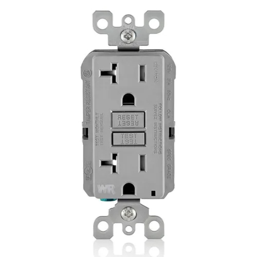 Vista 13 de Leviton SmartlockPro receptáculo resistente al clima, comprobación automática, con guía de luz e indicador LED, GFWT1-E