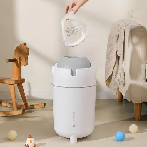 Vista 5 de Generic Cubo de pañales - Sistema de eliminación de pañales, sin olor, sin olor, blanco, 2.5L, 1 unidad