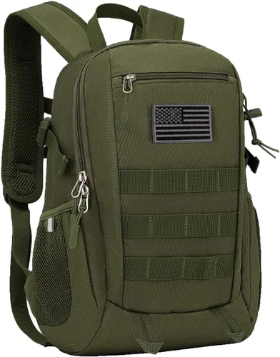 Vista 7 de ArcEnCiel 10L/20L Mini X-Small Mochila Táctica MOLLE Mochila de Día Equipo de Equipaje para Acampada con Parche