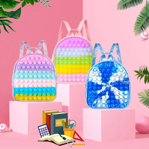 Vista 6 de GOHEYI Mochila escolar para niños y niñas, suministros para el regreso a clases, mochila clásica para niñas primaria, mochila de escuela pop