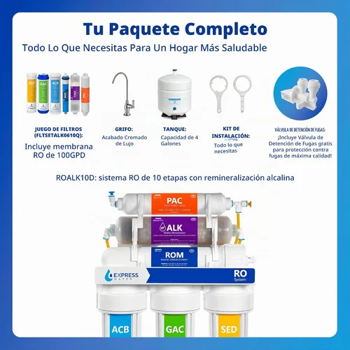 Vista 6 de Express Water Sistema de filtro de agua de ósmosis inversa, filtración de varias etapas, libre de BPA