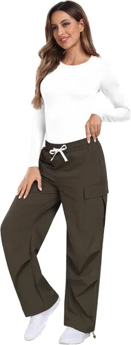 Vista 13 de LAOLASI Body de manga larga con cuello redondo para mujer, ajustado, básico, extensor
