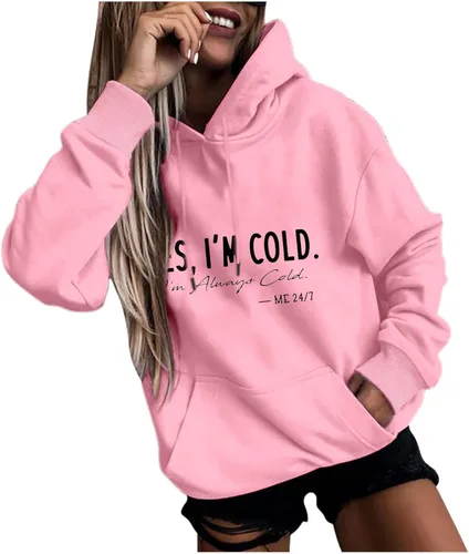 Vista 9 de Me 247 - Sudadera con capucha para mujer, sudaderas de gran tamaño con cordón de ajuste, bolsillo, ropa cálida para otoño e invierno