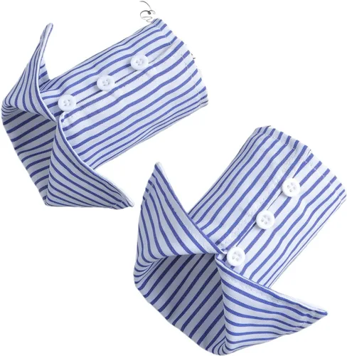 Vista 11 de YEKEYI Cuello Falso de Camisa Cuello Falso Desmontable Puños de Muñeca Puños de Manga Falsa Cuello de Media Camisa